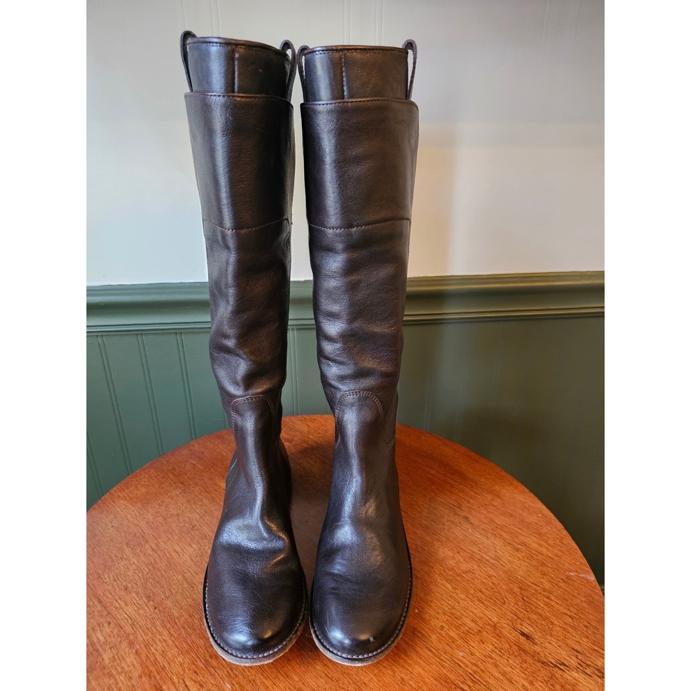 Frye‎ Paige Tall Leather english Riding Boots Dark Brown Equestrian Womens 6.5